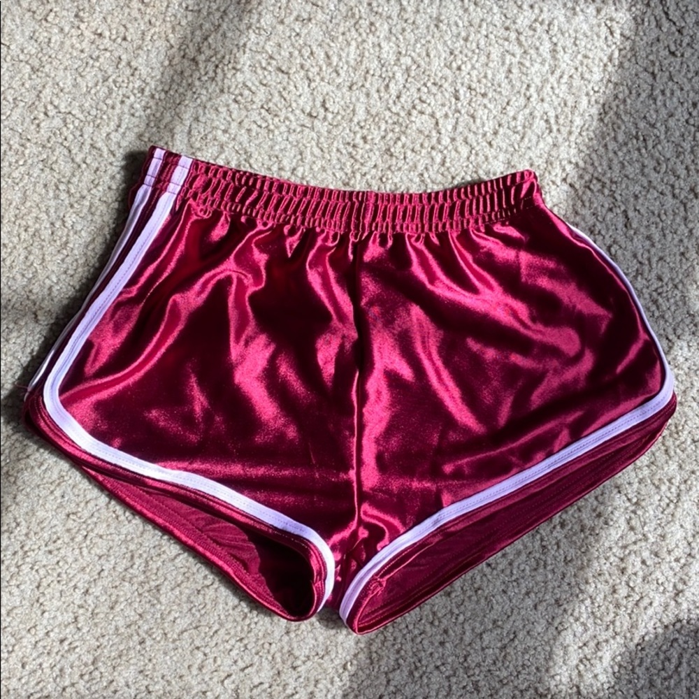 Shimmer red shorts